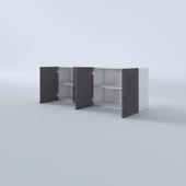 Kenzlife hazır mutfak dolabı havuç60 gri mod2 60*160*32 mebran kapak suntalam gövde thumbnail 3