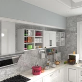 Kenzlife hazır mutfak dolabı mercimek90 byz mod1 90*240*32 mebran kapak suntalam gövde - 1