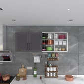 Kenzlife hazır mutfak dolabı zencefil60 gri mod2 60*160*32 mebran kapak suntalam gövde thumbnail 2