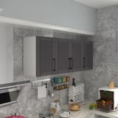 Kenzlife hazır mutfak dolabı soğan90 gri mod2 90*160*32 mebran kapak suntalam gövde - 1