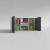 Kenzlife hazır mutfak dolabı pırasa60 gri mod2 60*120*32 mebran kapak suntalam gövde - 3