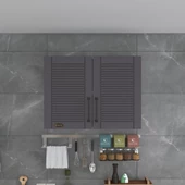 Kenzlife hazır mutfak dolabı kıvırcık90 gri mod2 90*080*32 mebran kapak suntalam gövde thumbnail 2