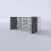 Kenzlife hazır mutfak dolabı pırasa60 gri mod2 60*120*32 mebran kapak suntalam gövde - 4