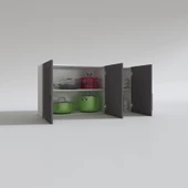 Kenzlife hazır mutfak dolabı limon60 gri mod2 60x120x32 mebran kapak suntalam gövde - 3