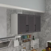 Kenzlife hazır mutfak dolabı limon60 gri mod2 60x120x32 mebran kapak suntalam gövde - 1