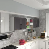 Kenzlife hazır mutfak dolabı bulgur60 gri mod2 60*240*32 mebran kapak suntalam gövde thumbnail 1