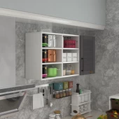 Kenzlife hazır mutfak dolabı nane60 gri mod2 60*120*32 mebran kapak suntalam gövde thumbnail 1