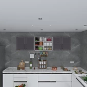 Kenzlife hazır mutfak dolabı bulgur90 gri mod2 90*240*32 mebran kapak suntalam gövde thumbnail 2