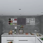 Kenzlife hazır mutfak dolabı mercimek60 gri mod2 60*240*32 mebran kapak suntalam gövde thumbnail 2