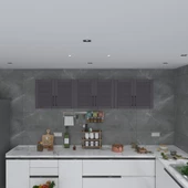 Kenzlife hazır mutfak dolabı elma60 gri mod2 60*240*32 mebran kapak suntalam gövde thumbnail 2