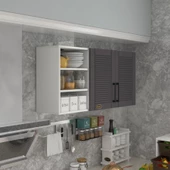 Kenzlife hazır mutfak dolabı kestane60 gri mod2 60*120*32 mebran kapak suntalam gövde thumbnail 1