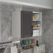 Kenzlife hazır mutfak dolabı tere90 gri mod2 90*080*32 mebran kapak suntalam gövde - 1