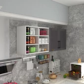 Kenzlife hazır mutfak dolabı patlıcan90 gri mod2 90*160*32 mebran kapak suntalam gövde thumbnail 1