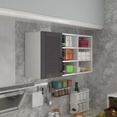 Kenzlife hazır mutfak dolabı pancar60 gri mod2 60*120*32 mebran kapak suntalam gövde thumbnail 1