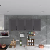 Kenzlife hazır mutfak dolabı soğan90 gri mod2 90*160*32 mebran kapak suntalam gövde - 2