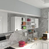 Kenzlife hazır mutfak dolabı nohut90 byz mod1 90*200*32 mebran kapak suntalam gövde - 1