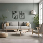 Dekoratif Metal Sanatı Çizgisel Picasso (Picasso Linear) Metal Duvar Tablosu Sanat - 3