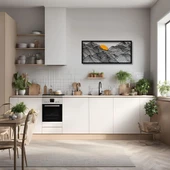 Sanatsal Metal Tablo Güneşli Dağ (Sunny Mountain) Metal Duvar Tablosu Doğal thumbnail 5