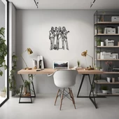 Metal Duvar Dekorasyonu Black Pink Metal Duvar Tablosu Sanat - 2