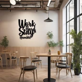 Dekoratif Metal Sanatı Workd Hard Metal Duvar Tablosu İmza thumbnail 3