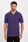 Erkek Polo Yaka Çizgili Triko T-Shirt - 6