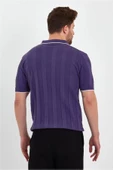 Erkek Polo Yaka Çizgili Triko T-Shirt - 7