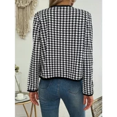 Lucky Life Kadın Uzun Kollu Kaz Ayağı Desenli şardonlu Dalgıç Ceket thumbnail 1