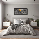 Sanatsal Metal Tablo Güneşli Dağ (Sunny Mountain) Metal Duvar Tablosu Doğal thumbnail 2