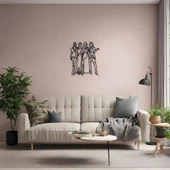 Metal Duvar Dekorasyonu Black Pink Metal Duvar Tablosu Sanat - 5