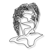 Metal Dekor Çizgisel Heykel (Linear Statue) Metal Duvar Tablosu Sanat thumbnail 6