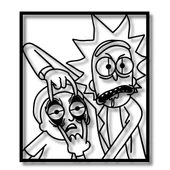 Sanatsal Metal Tablo Rick & Morty Metal Duvar Tablosu Pop Art - 6