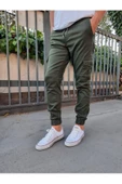 Erkek Bej Paça Lastikli Likralı Jogger Pantolon - 12