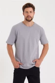 Erkek V Yaka Slim Fit T-Shirt - 2