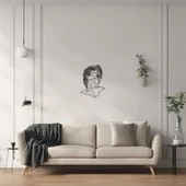 Metal Dekor Çizgisel Heykel (Linear Statue) Metal Duvar Tablosu Sanat thumbnail 5