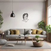 Metal Dekor Çizgisel Heykel (Linear Statue) Metal Duvar Tablosu Sanat thumbnail 4