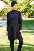 Adasea 4248 Siyah Lycralı Tasarım Tesettür Mayo thumbnail 1