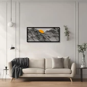 Sanatsal Metal Tablo Güneşli Dağ (Sunny Mountain) Metal Duvar Tablosu Doğal thumbnail 1