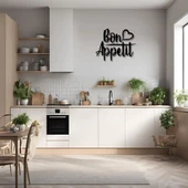 Dekoratif Metal Sanatı Bon Appetit Metal Duvar Tablosu İmza thumbnail 1