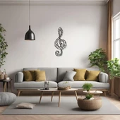 Özel Tasarım Metal Tablolar Sol Anahtarı (Clef) Metal Duvar Tablosu Sanat thumbnail 4