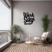 Dekoratif Metal Sanatı Workd Hard Metal Duvar Tablosu İmza thumbnail 1