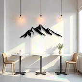 Şık Metal Tablo Dağ Silüeti (Dark Mountain) Metal Duvar Tablosu Doğal thumbnail 3