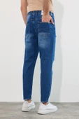 Erkek Açık Lacivert Diz Yırtık Modelli Boyfriend Jean Pantolon - 7