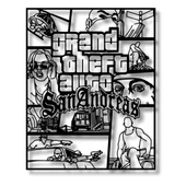 Metal Dekor GTA San Andreas Metal Duvar Tablosu Pop Art thumbnail 1