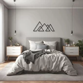 Lazer Kesim Metal Duvar Dekoru Çizgisel Dağ (Linear Mountain) Metal Duvar Tablosu Doğal thumbnail 6