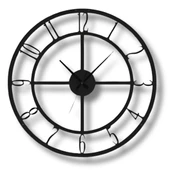 Metal Duvar Saati Türkçe Rakamlı Sessiz Siyah Dekoratif Saat thumbnail 5