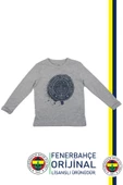 Fenerbahçe Orijinal Lisanslı Yaldızlı Fb Logo Gri Çocuk Sweat - 1