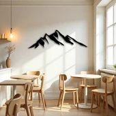 Şık Metal Tablo Dağ Silüeti (Dark Mountain) Metal Duvar Tablosu Doğal thumbnail 1