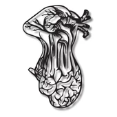 Lazer Kesim Metal Duvar Dekoru Kalp ve Beyin(Heart and Brain) Metal Duvar Tablosu Soyut thumbnail 1