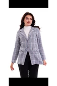 Ekoseli Tüvit Blazer Ceket - 1