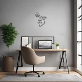 Lazer Kesim Metal Duvar Dekoru Yarım Yüz (Half Face) Metal Duvar Tablosu Soyut thumbnail 4